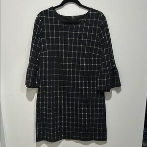 Banana Republic Factory Black and White WOOL Checkered Mini Dress